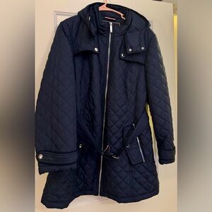 Navy quilted coat